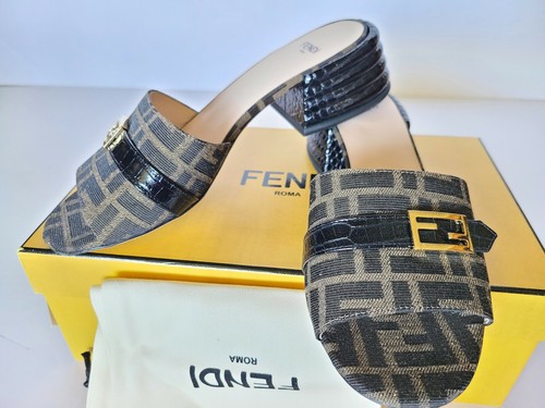 fendi leather flat mules
