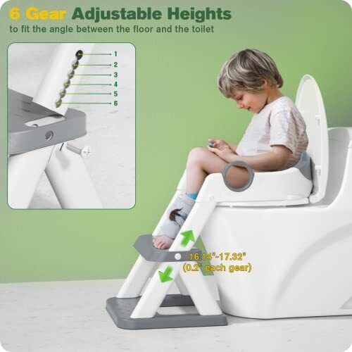 Potty Training Seat, Upgrade Toddler Toilet Seat for Kids Boys Girls, 2 A-Gray - Picture 5 of 7