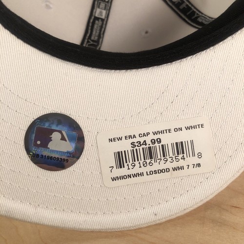 Los Angeles Dodgers New Era Hut weiß auf weiß 59FIFTY Passform Größe 7 7/8 - Bild 8 von 9