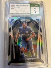 2020-21 Panini Prizm Premier League Silver Prizm James Justin #131 CSG 9 Rookie