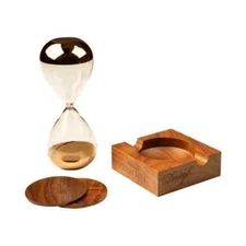 New - Davidoff Winston Churchill Cigar  Hour Glass Set with Ashtray & Coasters