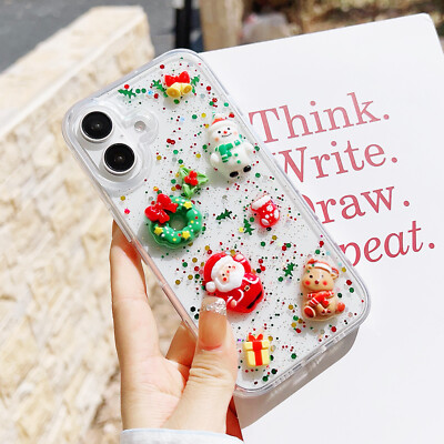 3D Lovely Christmas Phone Case For Apple iPhone 15 16 X 11 12 13 14  Cover