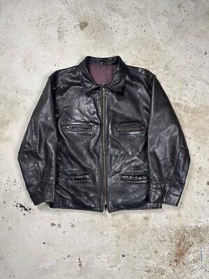 Vintage 90s Flyers Black Leather Jacket Riri Zip Utility rare | eBay Vintage 90s Flyers Black Leather Jacket Riri Zip Utility rare | eBay