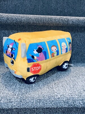 Cuddle Barn Plush Singing Animated School Bus Wheelie Wheels on the Bus Songs