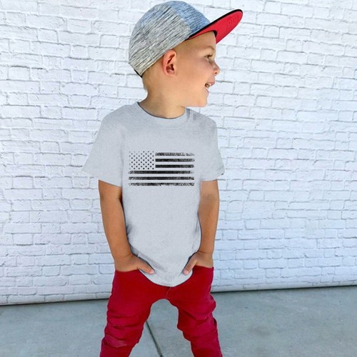 Toddler Kids Baby Girls Boys 4th Of July Summer Short Sleeve Independence Day T - Picture 16 of 21