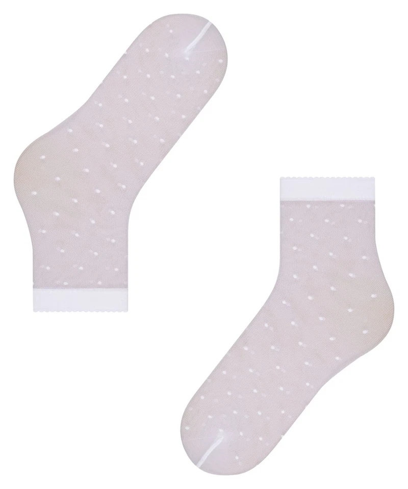 Calcetines de malla para mujer FALKE 298672, blancos con patrón de lunares, tallas 4,5-6 Foto 4 de 4
