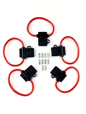 5 Pack) 8 Gauge ATC In-line Fuse Holder + 25A AMP Fuse w/Cover Car Truck Install