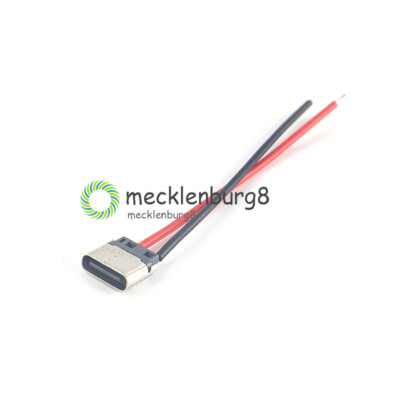 5PCS 2P Type-C USB Welding Wire Female Connector Cable For Mobile Phone Charging