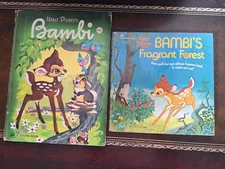  Walt Disney's Bambi big golden book and Bambis scratch and sniff 1970s Vintage 