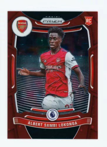 2021-22 Albert Sambi Lokonga Panini Prizm Premier League Red Stars Rookie 14/28