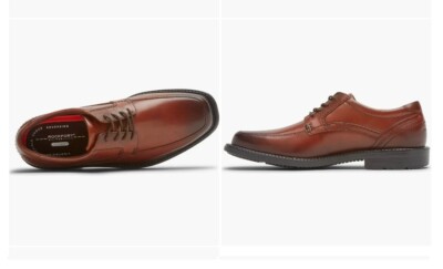 ROCKPORT APRON TOE LEATHER DERBY MEN BROWN GRADIENT SIZE 11.5 M