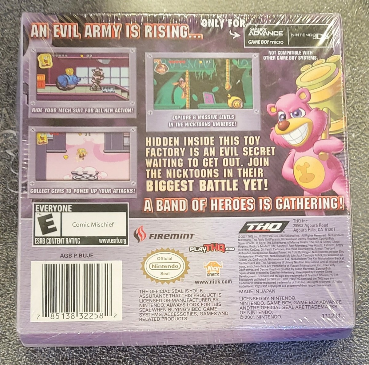 Nicktoons: Attack of the Toybots - Game Boy Advance -New, but box