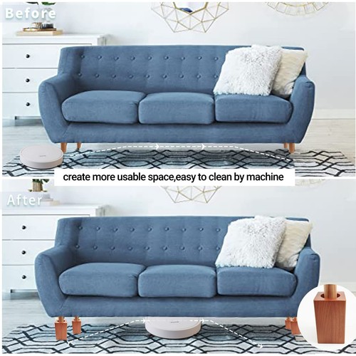 Wood Bed Risers Furniture Risers-Heights 4.5 Inch Heavy Duty Risers for Sofa ... - Picture 3 of 6