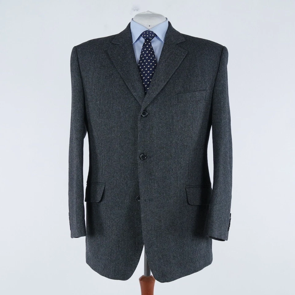 Chaqueta de tweed espiga para hombre 48R talla EE. UU. HENRY MORELL blazer de lana abrigo deportivo Foto 4 de 4