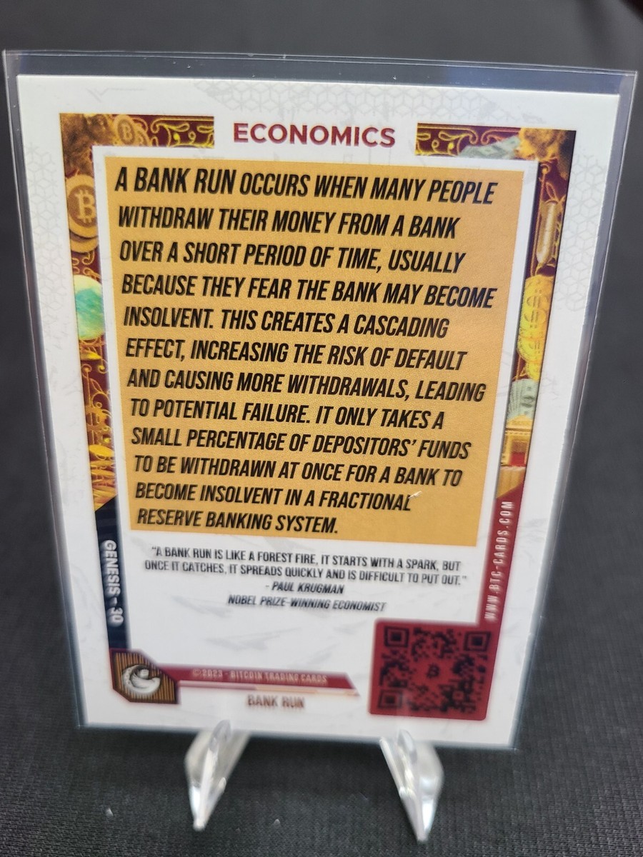 BTC Bitcoin Trading Cards Genesis BANK RUN #30