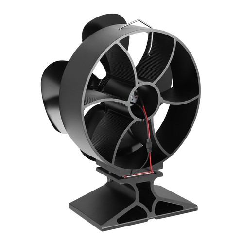 5 Blades Thermal Fan Mute Furnace Small Fan Fireplace Stove Fan with Thermometer - Picture 6 of 11