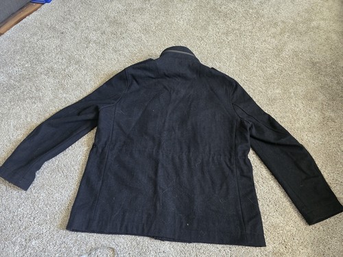 Perry Ellis Men's Size XL Black Four-Pocket Car Coat Wool Blend Zip In Hood - Picture 2 of 15