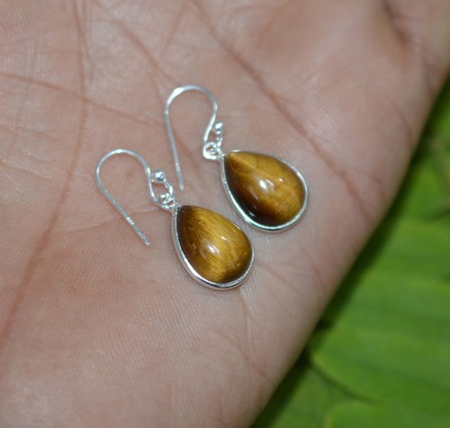 925 Solid Sterling Silver Green Onyx,Garnet Multi Stone Hook Earring Ji760 - Picture 76 of 81