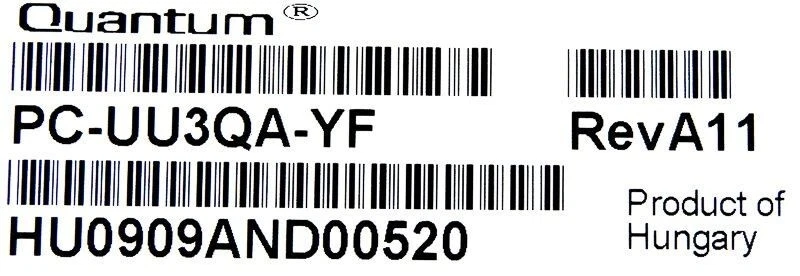 Streamer Quantum PC-UU3QA-YF LTO-3 400/800 GB SCSI Lvd 400 GB (Native) / 800 GB - Image 3 of 3