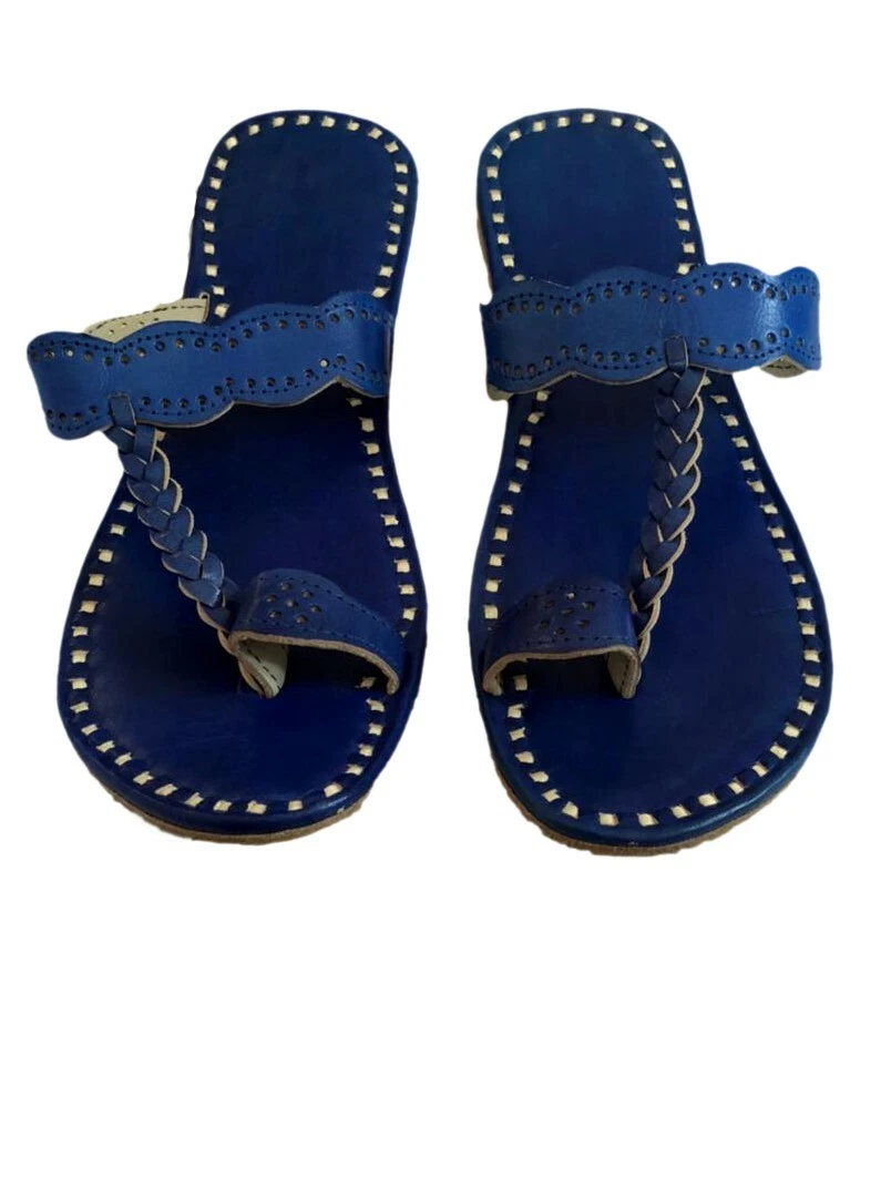 Navy leather sandals best sale ladies