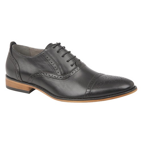 Goor Mens Capped Lace Oxford Brogue Shoes - Oxblood, 9 US