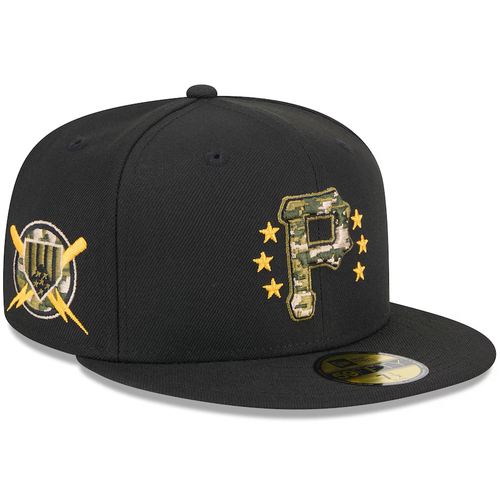 Pittsburgh Pirates New Era Camo 2024 Armed Forces Day 59FIFTY Fitted Hat 6 7/8 - Picture 1 of 9