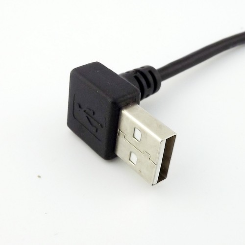 USB 2.0 Type A Male UP Angled to USB A Male Data Extension Adapter Short Cable - Picture 4 of 5