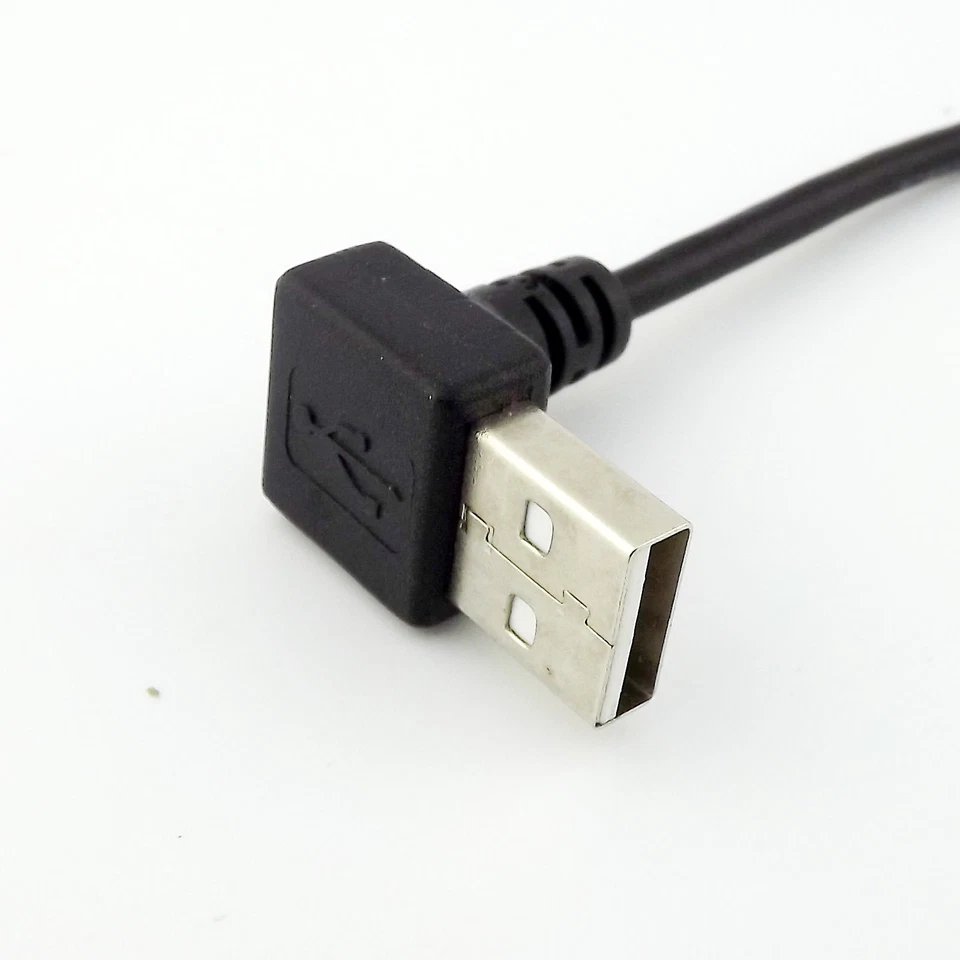 USB 2.0 Type A Male UP Angled to USB A Male Data Extension Adapter Short Cable - Image 4 of 4