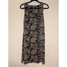 Lauren Ralph Lauren Floral Print Black and Gold Sleeveless Dress Casual Smalll