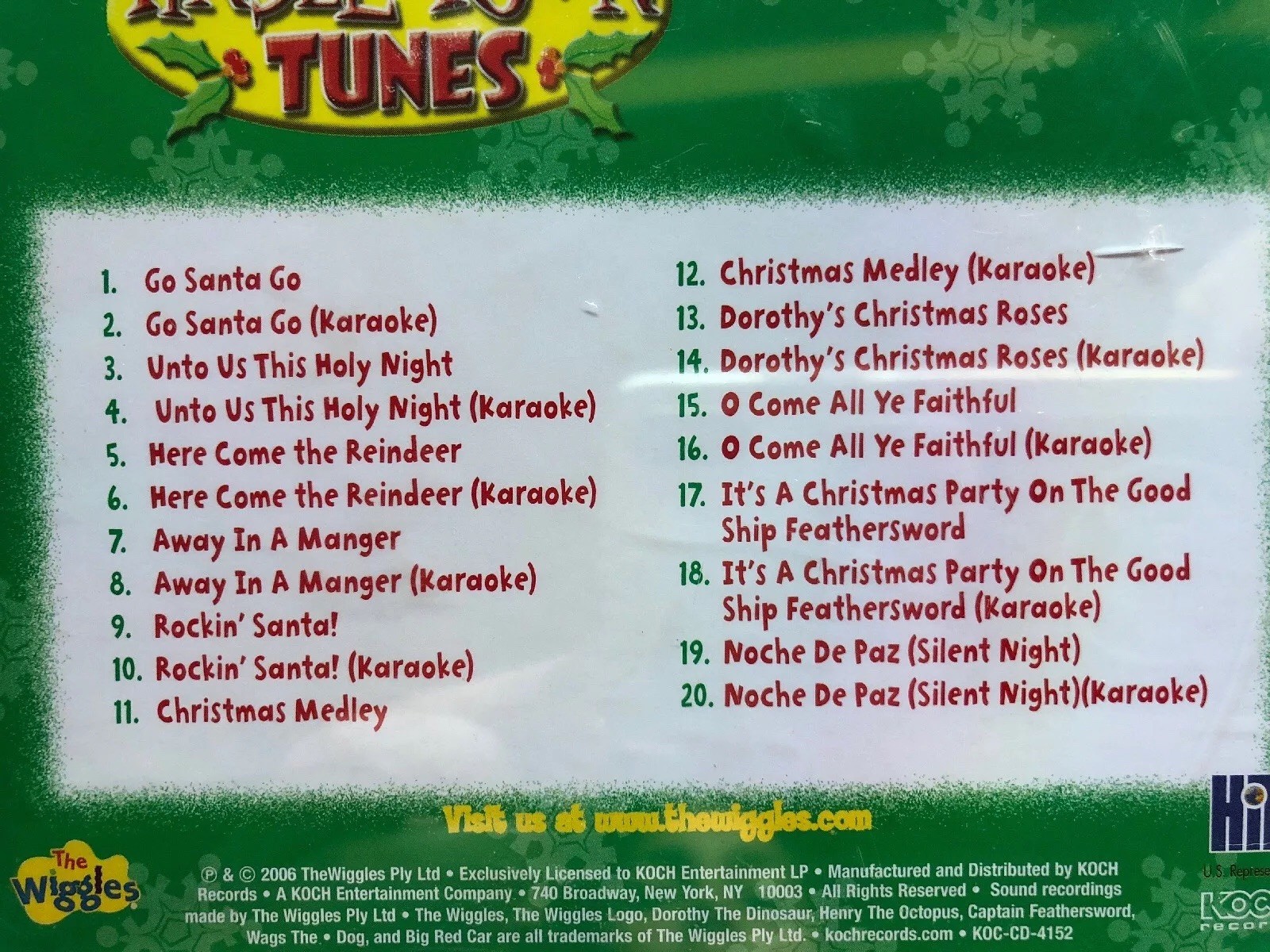 The Wiggles Tinsel Town Tunes 10 CHRISTMAS Tracks 2006 CD + Graphics