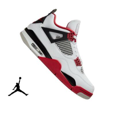NEW Nike Air Jordan 4 IV Fire Red Black Tech Grey 100% NIB DS W