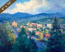 Ashland skyline oil painting 8x10 Print
