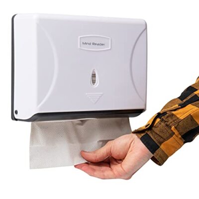 Mind Reader Paper Towel Dispenser Tri-Fold Towel Holder Restroom Wall Mount B...
