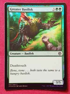Magic The Gathering ICONIC MASTERS FOIL GREATER BASILISK green card MTG