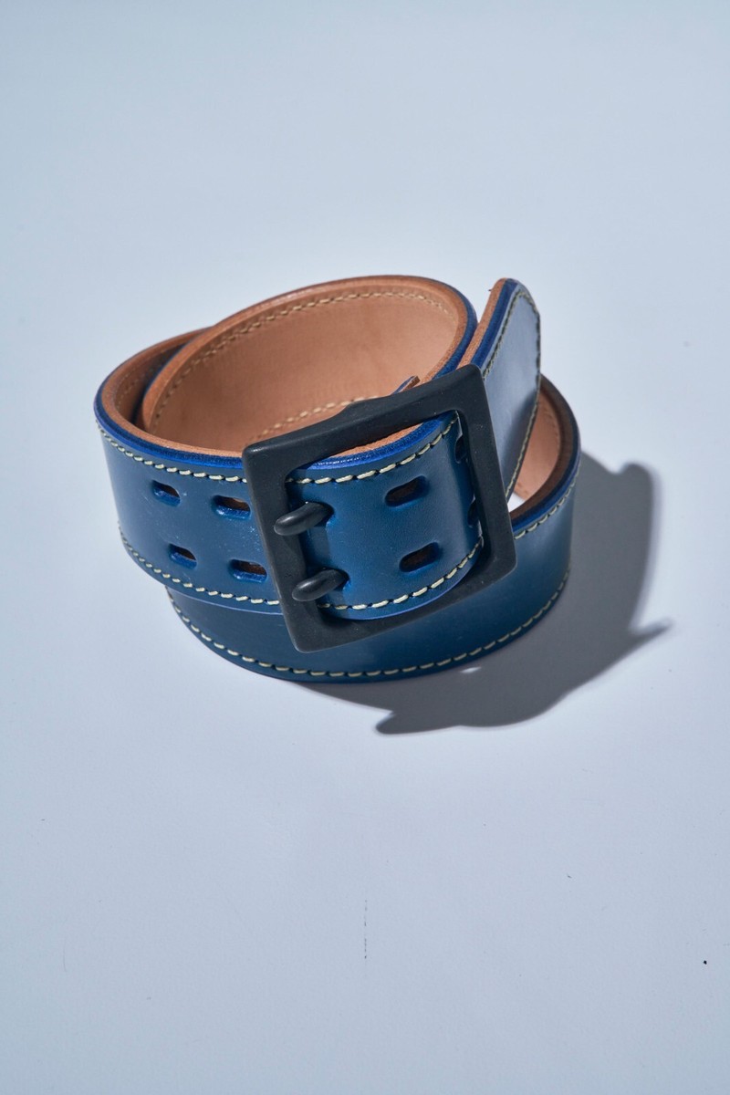 Samurai Jeans H107HSII Bridle Leather Belt Blue | eBay