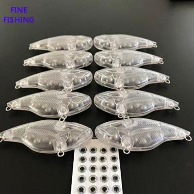 10 Esche Da Pesca VIB Non Verniciate &ndash; Corpo Da 3 Pollici, 3/5 Oz &ndash; FINE FISHING &ndash; Vuote Per Personalizzazione
