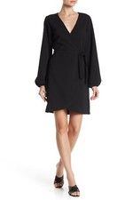 NWT- Madewell Stretch-Crepe Faux Wrap Dress, True Black - Size XSmall