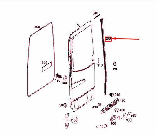 NEW MERCEDES-BENZ SPRINTER 906 REAR LEFT PANEL DOOR SEAL A9067470130 ORIGINAL - Picture 9 of 9