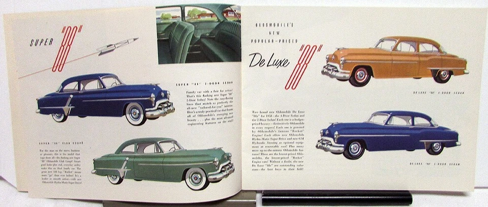 Oldsmobile Classic 98 1952 nuevo Super & De Luxe 88 colores folleto de ventas original Foto 4 de 4