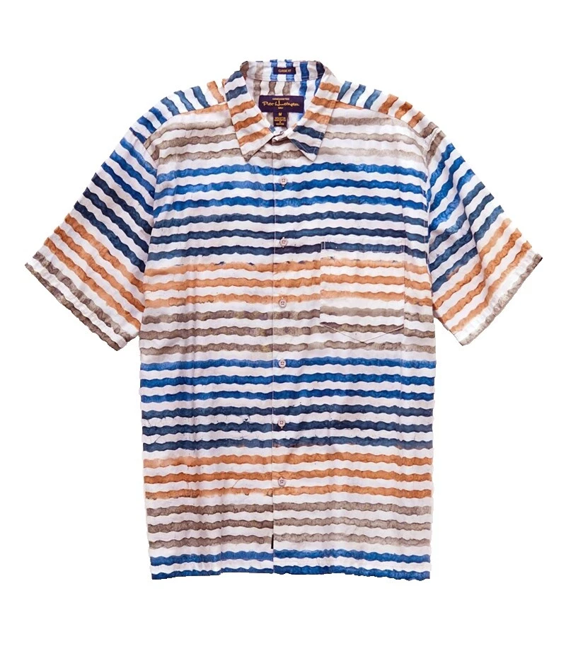 Huntington Cotton Short Sleeve Casual Button-Down Shirts for Men