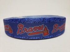 Atlanta Braves Logo, Blue Grosgrain Ribbon 1" By the yard NEW