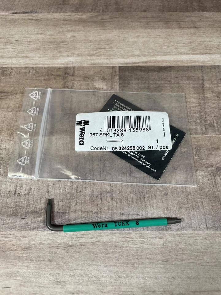 Wera TORX 967 SPKL TORX BO L-Key, BlackLaser, Ballpoint TORX Key TX 8 x 76mm - Image 3 of 3
