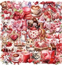 10pcs Valentine  s Day, Love Stickers- Scrapbook Journal, DIY Crafts  Cards