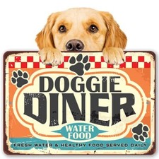 Dog Decor - - Metal Dog Signs for Home Decor - Use 8" x 12" Doggie Diner