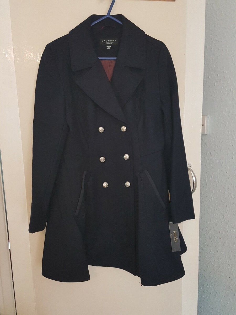 LAUNDRY By SHELLI SEGAL PETITE SKIRTED WOOL-BLEND PEACOAT (UK SIZE - Main Image