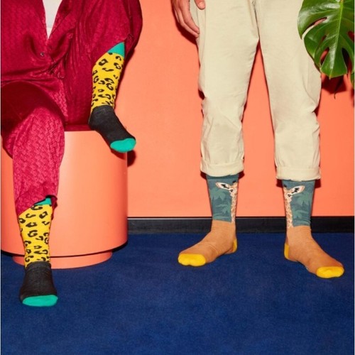 Calzini Uomo Socks Burger And Fries BF1102 Calze Big Animal Hi Little Giraffe AI - Picture 4 of 5