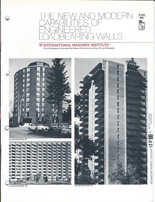 Brochure - Intl Masonry Institute - Load Bearing Walls Fire Safety c1977 (AF16)