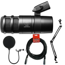 Audio-Technica AT2040 Dynamic Microphone  Pop Filter, Mic Boom Arm  XLR Cable
