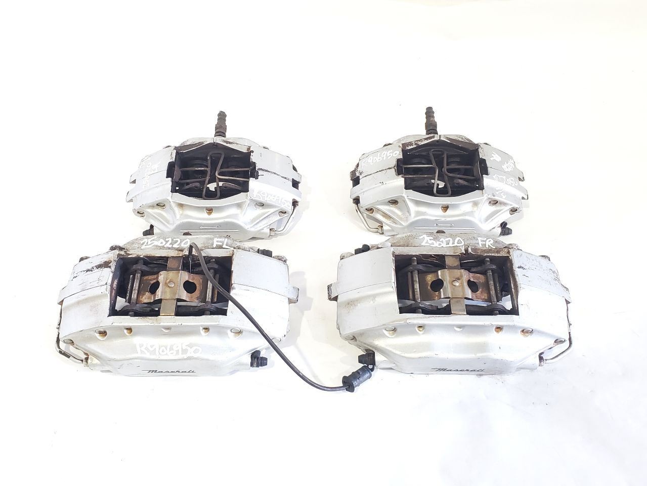 2003 Maserati Spyder Cambiocorsa OEM Set Of 4 Brake Calipers Silver 