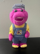 Vintage Barney toy 2002 Fisher Price "All aboard Barney" - TESTED WORKS - READ